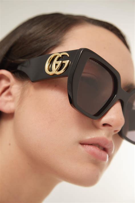 gucci women's sunglasses black and gold|black gucci sunglasses brand new.